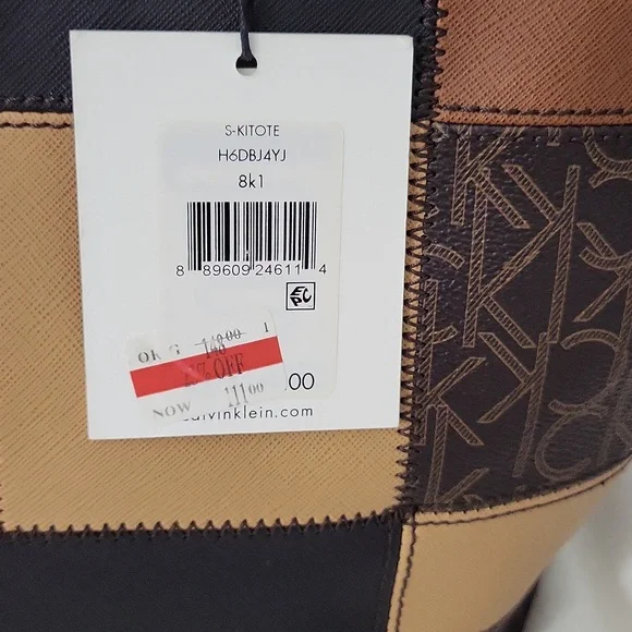 Calvin Klein Dark Brown Monogram Tote - Picture 5 of 11